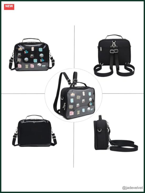 Ita Bag Backpack with Clear Window for Pins Enamel Brooches Oxford PVC main image 5